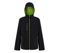Regatta Professional Mens 2 Layer Soft Shell Jacket Black/lime Green (Xl)