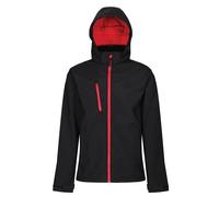 Regatta Mens Venturer 3 Layer Membrane Soft Shell Jacket (Black/Red) - Black/White - Size Small
