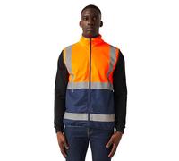 Regatta Men's Vest Pro Full-Zip Hi-Vis Colour Block Sleeveless - Orange/Navy S