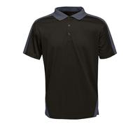 Regatta Mens Contrast Coolweave Polo Shirt (Black/Seal Grey) - Size Medium