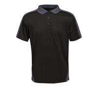 Regatta Mens Contrast Coolweave Polo Shirt (Black/Seal Grey) - Size 3XL