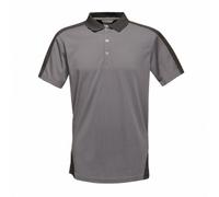 Regatta Mens Contrast Coolweave Polo Shirt (Seal Grey/Black) - Size Large
