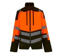 Regatta Professional Mens Hi-Vis 3 Layer Soft Shell Jacket (4XL) (Black/Orange)