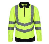 Regatta Professional Hi-Vis Polo Shirt - TRS192 Yellow & Navy Long Sleeve Shirt