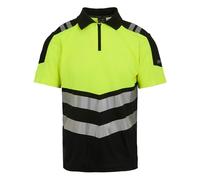 Regatta Professional Mens Hi-Vis Polo Shirt (L) (Black/Yellow)