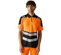 Regatta High Visibility X-pro Black/orange Work Polo Shirt #TRS281