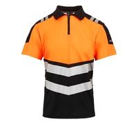 Regatta Professional Mens Hi-Vis Polo Shirt (XL) (Black/Orange)