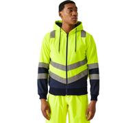 Regatta Men's Full-Zip Hoodie Professional Pro Hi-Vis Reflective Hi Vis Yellow