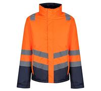 Regatta Professional Mens Hi Vis Reflective Insulated Jacket, Orange/Navy, S EU