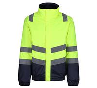 Regatta Professional Mens Hi Vis Reflective Insulated Jacket, Yellow/Navy, 3XL EU