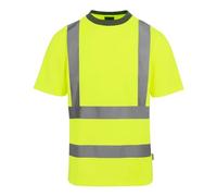Regatta Professional Men's Hi-Vis Safety T-Shirt, Yellow, S, Polyester Micro Mesh Stretch, UPF 40