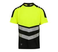 Regatta High Visibility X-Pro Tee black/yellow work t-shirt TRS280