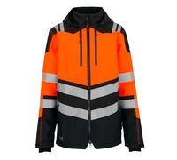 Regatta Professional Mens High-Vis Isotex 10000 Waterproof Windproof Ripstop Jacket Black/Orange XXL