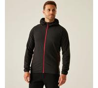 Regatta Professional Men's Navigate Full Zip Fleece with Hood & Contrasting Zip, Lightweight Midlayer - Perfect for Outdoors, Walking & Hiking Black