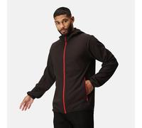 Regatta Navigate Men's Full-Zip Fleece, Hood & Contrasting Zip, Lightweight Midlayer, Black
