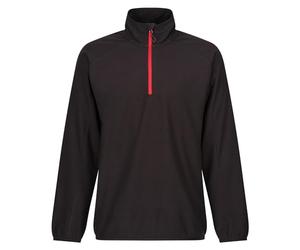 Regatta Professional Men's Navigate Half Zip Fleece with Hood & Contrasting Zip, Lightweight Midlayer - Perfect for Outdoors, Walking & Hiking Black