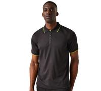 Regatta Professional Mens Navigate Short Sleeved Polo Shirts Black/Green