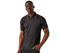 Regatta Professional Mens Navigate Short Sleeved Polo Shirts Black/Orange