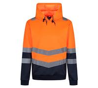 Regatta Professional Mens Overhead High-Vis Hoodie S Orange 100% Polyester Brushed Fleece ID Tech