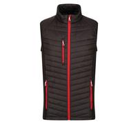 Regatta Professional Mens Quilted Hybrid Gilet - Black/Classic Red - 4XL - Black/Classic Red - 50% Polyamide/50% Polyester