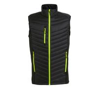 Regatta Professional Mens Quilted Hybrid Gilet - Black/Lime Green - 3XL - Black/Lime Green - 50% Polyamide/50% Polyester