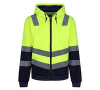 Regatta Professional Mens Reflective Hi Vis Hoodie, Yellow/Navy, XL EU