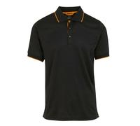 Regatta Professional Mens Short-Sleeved Polo Shirt - Black/Orange Pop - XXL - Black/Orange Pop - 100% Mixed