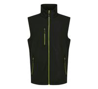 Regatta Professional Mens Softshell 2 Layer Body Warmer - Black/Lime Green - XXL - Black/Lime Green - 100% Mixed