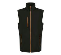 Regatta Professional Mens Softshell 2 Layer Body Warmer - Black/Orange Pop - S - Black/Orange Pop - 100% Mixed