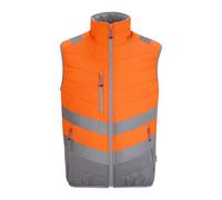 Regatta Professional Mens Thermal Baffle Bodywarmer Hi-Vis 2-Tone Gilet, Orange, 4XL Plus UK