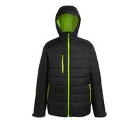 Regatta Professional Mens Thermal Padded Jacket Black/lime Green (M)