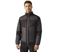 Regatta Professional Mens Unisex Evolve Baffled/Quilted Thermal Hybrid Jacket, Grey/Black, XS EU