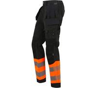Regatta Professional Unisex Adult High-Vis Work Trousers (30R) (Black/Yellow)