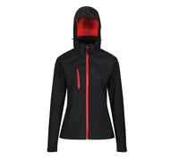 Regatta Professional Womens/Ladies 3 Layer Membrane Soft Shell Jacket - Black/Red - 16 UK - Black/Red - 100% Polyester