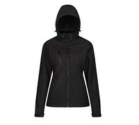 Regatta Professional Womens Venturer 3-layer Printable Hooded Softshell Jacket, Black(black), 20 EU