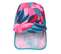 Regatta Protect II Tropical Leaves Sun Hat - Tahoe Blue/Pink - Tahoe Blue/Pink - 1-3 Years - 85% Polyester/15% Elastane