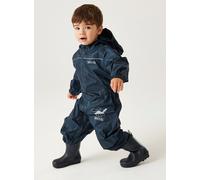 Regatta Unisex Kids All-in-One Waterproof Puddle Suit | Hooded, Durable, Water Repellent, Breathable & Lightweight Rain Suit with Reflective Trims for Boys and Girls