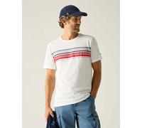 Regatta Rendro Pure Cotton Striped T-Shirt Cream Mix