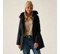 Regatta Sabinka Hooded Waterproof Longline Insulated Jacket In Jet Black Jet Black 12