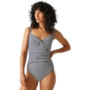 Regatta Womens Sakari Tummy Control Costume Navy White Seeksucker Stripe, Size: 16
