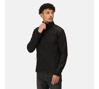 Regatta Sandstorm black men's softshell reflective trim jacket #TRA651