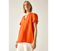Regatta Selen Pure Cotton V-Neck Popover Blouse Orange