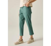 Regatta Shorebella Cotton Blend Straight Leg Cropped Trousers Green Mix