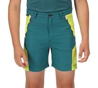Regatta Sorcer Mount Shorts II Kids' Water-Repellent, Quick-Drying, Reflective Shorts. Featuring DWR and Isoflex Technologies. Suitable for Hiking. Green