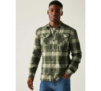 Regatta Spennith Pure Cotton Checked Shacket Dark Khaki