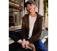 Regatta Textured Collared Cardigan Brown