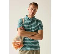 Regatta Tiver Pure Cotton Striped Polo Shirt Green