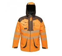 Regatta Men's Parka TRA340LA7BV Tactical Hi-Vis Waterproof Hooded Jacket Orange/Grey L