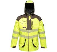 Regatta Professional Men's Hi-Vis Waterproof Reflective Parka Jacket Yellow Grey, Size: Xxxl