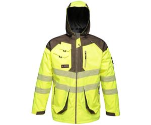 Regatta TRA340SM9PQ Tactical Hi-Vis Parka Jacket, Size Small, Yellow/Grey